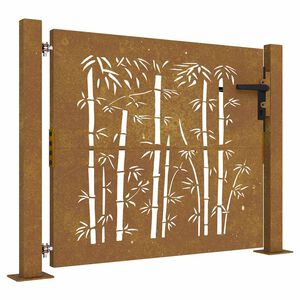 vidaXL Zahradn&iacute; br&aacute;na 100 x 100 cm corten ocel bambusov&yacute; design