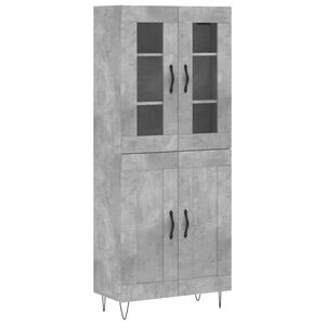 vidaXL Skř&iacute;ň highboard betonově &scaron;ed&aacute; 69,5x34x180 cm kompozitn&iacute; dřevo