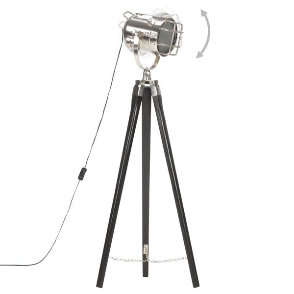 vidaXL Stojací lampa na stativu černá masivní mangovníkové dřevo 97 cm