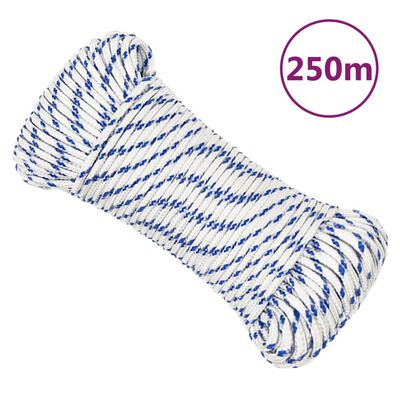 vidaXL Lodní lano bílé 3 mm 250 m polypropylen