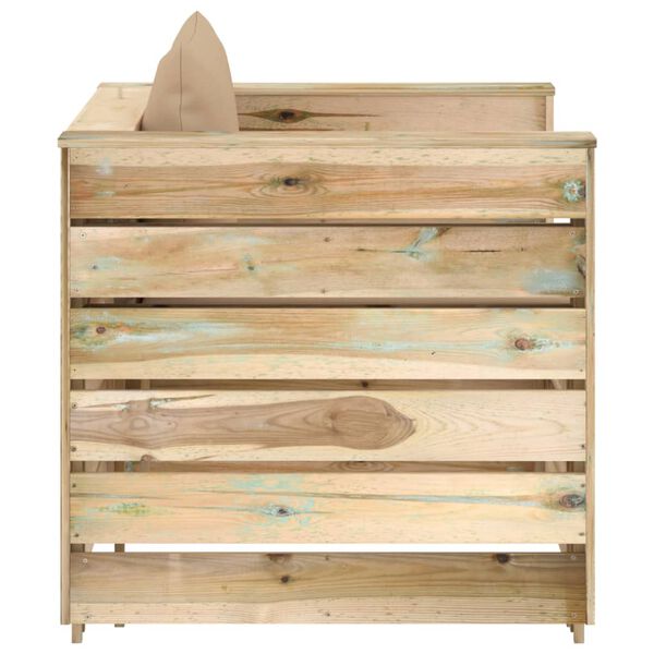 vidaXL 2d&iacute;ln&aacute; zahradn&iacute; souprava s podu&scaron;kami zeleně impregnovan&eacute; dřevo