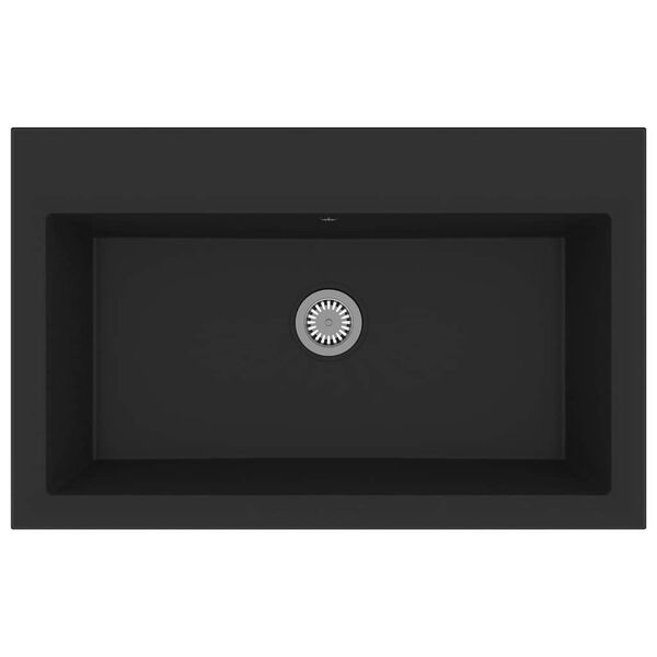 vidaXL Kuchyňsk&yacute; dřez Čern&aacute; 79 x 50 x 31 cm Žula