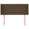 vidaXL Čelo postele typu u&scaron;&aacute;k tmavě hněd&eacute; 83 x 16 x 78/88 cm textil