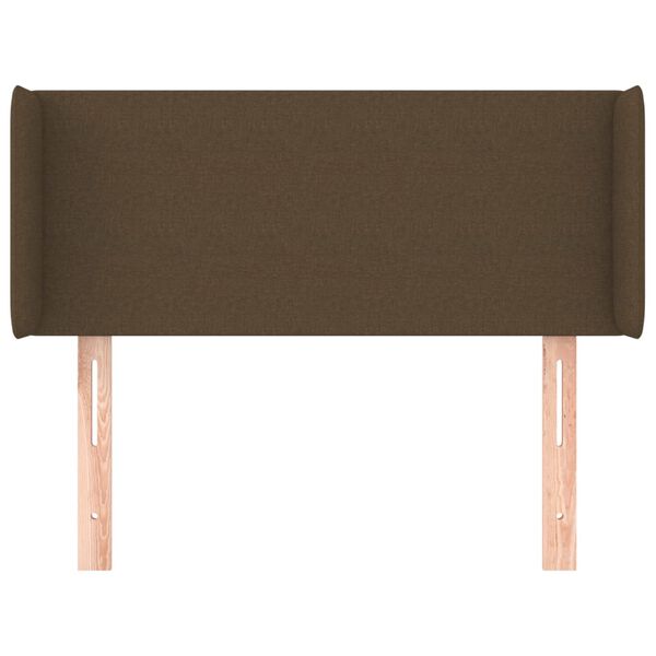 vidaXL Čelo postele typu u&scaron;&aacute;k tmavě hněd&eacute; 83 x 16 x 78/88 cm textil