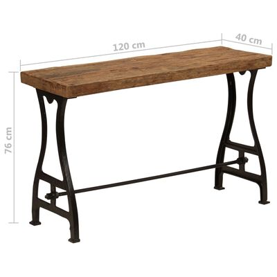 vidaXL Konzolový stolek masivní recyklované dřevo 120 x 40 x 76 cm