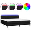 vidaXL Box spring postel s matrac&iacute; a LED čern&aacute; 200x200 cm textil