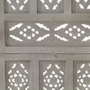 vidaXL Ručně vyřezávaný 4dílný paraván šedý 160x165 masivní mangovník