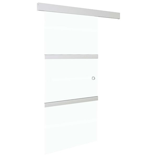 vidaXL Posuvn&eacute; dveře s měkk&yacute;mi zar&aacute;žkami ESG sklo 102,5x205cm stř&iacute;brn&eacute;