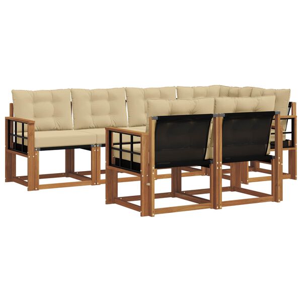 vidaXL Venkovn&iacute; pohovkov&aacute; souprava 7 pcs Přirozen&aacute; a B&eacute;žov&aacute;