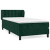 vidaXL Box spring postel s matrac&iacute; tmavě zelen&aacute; 90x200 cm samet