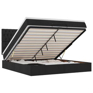 vidaXL Osmansk&yacute; r&aacute;m postele s matrac&iacute; čern&aacute; 160x200cm textil