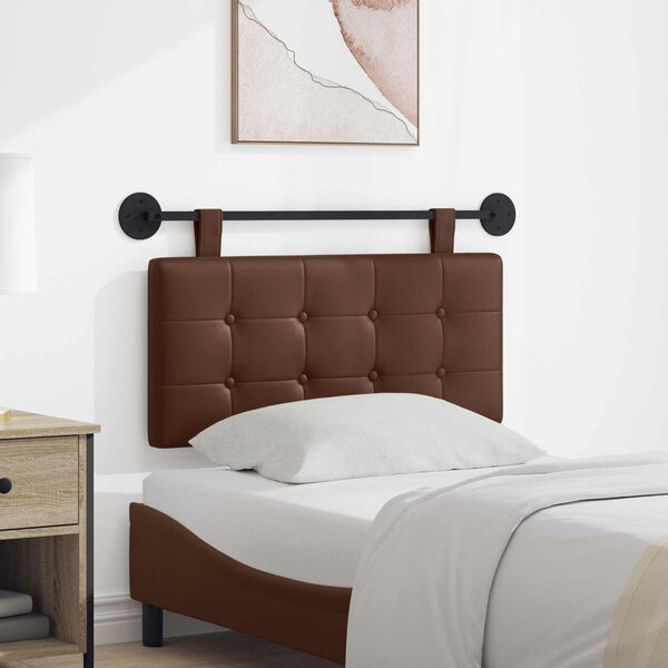 vidaXL Z&aacute;věsn&aacute; čeln&iacute; deska N&aacute;stěnn&yacute; Hněd&aacute; 100 x 55 x 5 cm Uměl&aacute; kůže