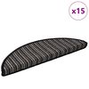 vidaXL Samolepicí schodové rohože 15 pcs Antracit 56 x 17 x 3 cm