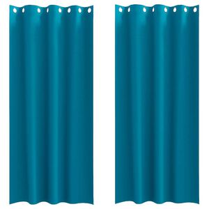 vidaXL Z&aacute;věsy na zatemněn&iacute; s kroužky 2 pcs Tyrkysov&aacute; 245 x 140 cm