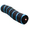 vidaXL Kočič&iacute; tunel ve tvaru S čern&yacute; a modr&yacute; 122 cm polyester