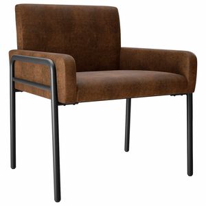 vidaXL Designov&eacute; křeslo Hněd&aacute; Uměl&aacute; semi&scaron;ov&aacute; kůže
