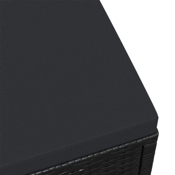 vidaXL Zahradn&iacute; podnožka s podu&scaron;kou čern&aacute; polyratan