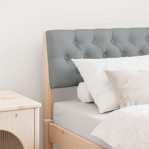 vidaXL Čalouněné čelo postele Světle šedá 75 cm Masivní borové dřevo