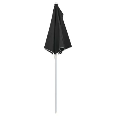 vidaXL Zahradní půlkruhový slunečník s tyčí 180 x 90 cm černý