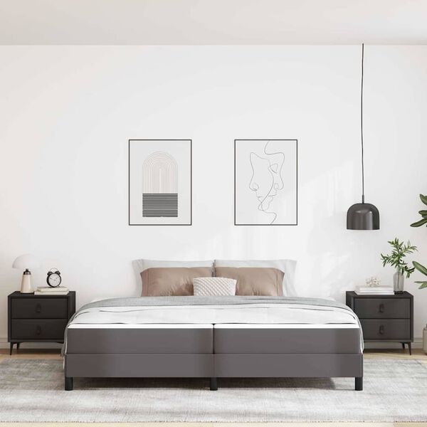 vidaXL R&aacute;m postele s matrac&iacute; &Scaron;ed&aacute; 200 x 200 cm textil