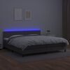 vidaXL Box spring postel s matrac&iacute; a LED &scaron;ed&aacute; 200x200 cm uměl&aacute; kůže