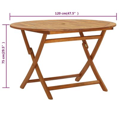 vidaXL Skládací zahradní stůl 120 cm masivní akáciové dřevo