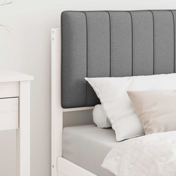 vidaXL R&aacute;m postele s čalouněn&yacute;m čelem s čelo Světle &scaron;ed&aacute; 80 x 200 cm