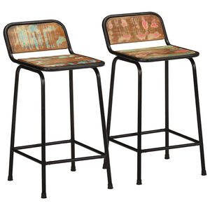 VidaXL Barov&eacute; stoličky 2 ks 46x35,5x80 cm Rekultivovan&eacute; masivn&iacute; dřevo