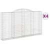 vidaXL Klenut&eacute; gabionov&eacute; ko&scaron;e 4 ks 300x30x160/180cm pozinkovan&eacute; železo