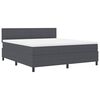 vidaXL Postel s boxspringem s čelo Tmavě &scaron;ed&aacute; a b&iacute;l&aacute; 180 x 200 cm