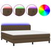 vidaXL Box spring postel s matrac&iacute; a LED tmavě hněd&aacute; 160x200 cm textil