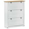 vidaXL Skř&iacute;ň na obuv Corona B&iacute;l&aacute; 99 x 32 x 122 cm Masivn&iacute; borov&eacute; dřevo