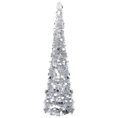 vidaXL Pop-up umělý vánoční stromek stříbrný 150 cm PET