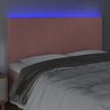vidaXL Čelo postele s LED růžové 200x5x118/128 cm samet