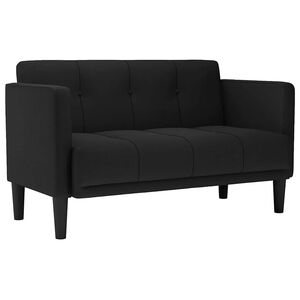 vidaXL Loveseat Sofa čern&aacute; 111 cm textil