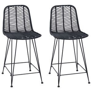 vidaXL Barov&aacute; židle 2 ks Čern&aacute; 44,5 x 54,5 x 97,5 cm Ratan a železo