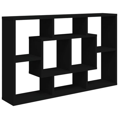 vidaXL Nástěnná police černá 85 x 16 x 52,5 cm kompozitní dřevo