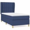 vidaXL Box spring postel s matrac&iacute; modr&aacute; 90x200 cm textil