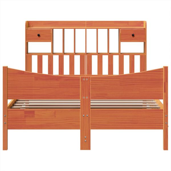 vidaXL Postel bez matrace voskově hněd&aacute; 140 x 190 cm masivn&iacute; borovice