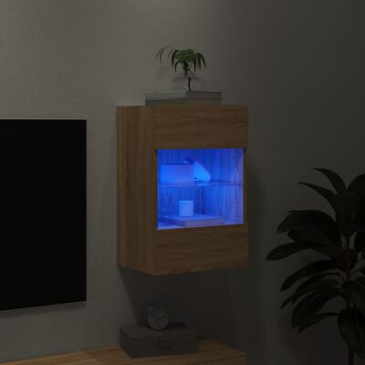 vidaXL Nástěnná TV skříňka s LED osvětlením dub sonoma 40x30x60,5 cm