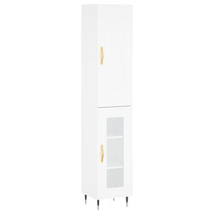 vidaXL Skř&iacute;ň highboard b&iacute;l&aacute; 34,5 x 34 x 180 cm kompozitn&iacute; dřevo