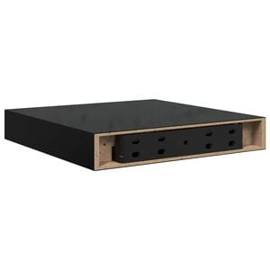 vidaXL Plovouc&iacute; n&aacute;stěnn&aacute; police čern&aacute; vysok&yacute; lesk 23x23,5x3,8 cm MDF