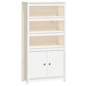 vidaXL Skř&iacute;ň highboard b&iacute;l&aacute; 80 x 35 x 154 cm masivn&iacute; borov&eacute; dřevo