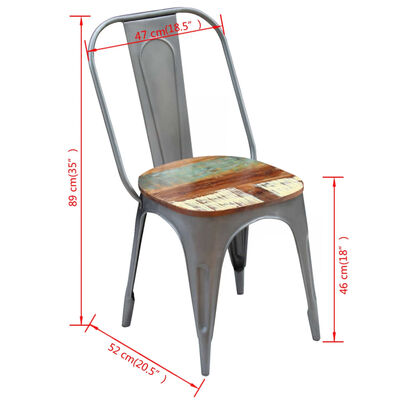 vidaXL Jídelní židle 2 ks masivní recyklované dřevo