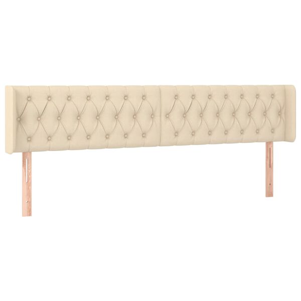 vidaXL Čelo postele typu u&scaron;&aacute;k kr&eacute;mov&eacute; 203 x 16 x 78/88 cm textil