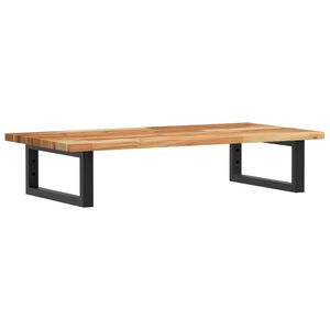 vidaXL Deska pod umyvadlo n&aacute;stěnn&aacute; ocel a masivn&iacute; ak&aacute;ciov&eacute; dřevo