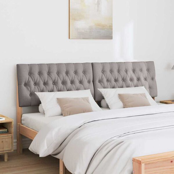 vidaXL Čalouněn&eacute; čelo postele Taupe 180 cm Masivn&iacute; borov&eacute; dřevo