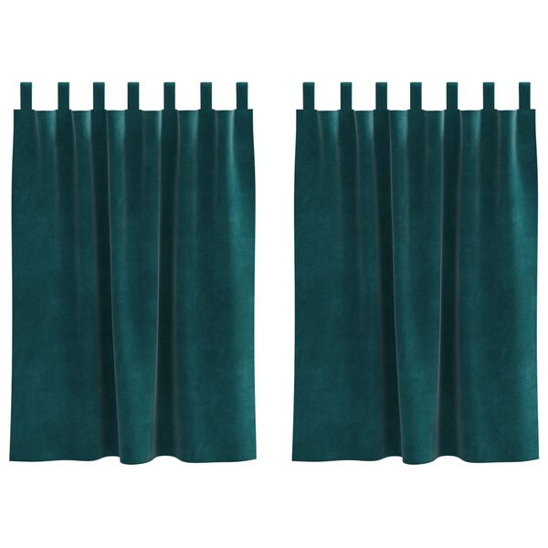 vidaXL Zatemňovací závěsy 2 pcs Tmavě zelená 140 x 140 cm samet