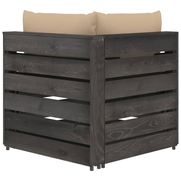 vidaXL 2m&iacute;stn&aacute; zahradn&iacute; pohovka s podu&scaron;kami &scaron;edě impregnovan&eacute; dřevo