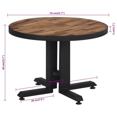 vidaXL Konferenční stolek kulatý Ø 55 x 40 cm masivní recyklovaný teak
